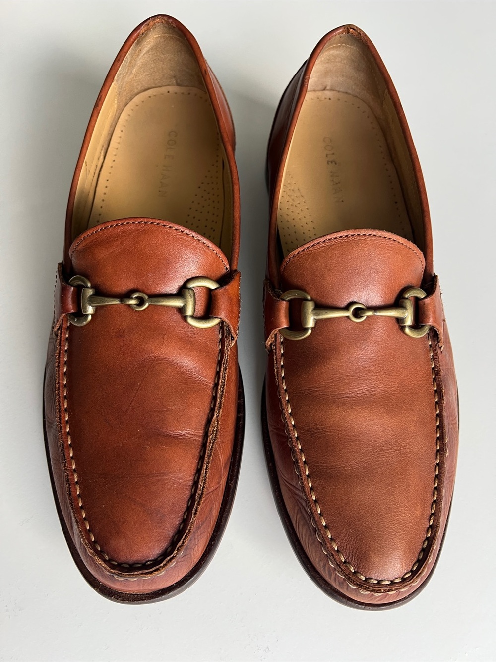 Cole Haan Tan Leather Bit Slip-On Loafers